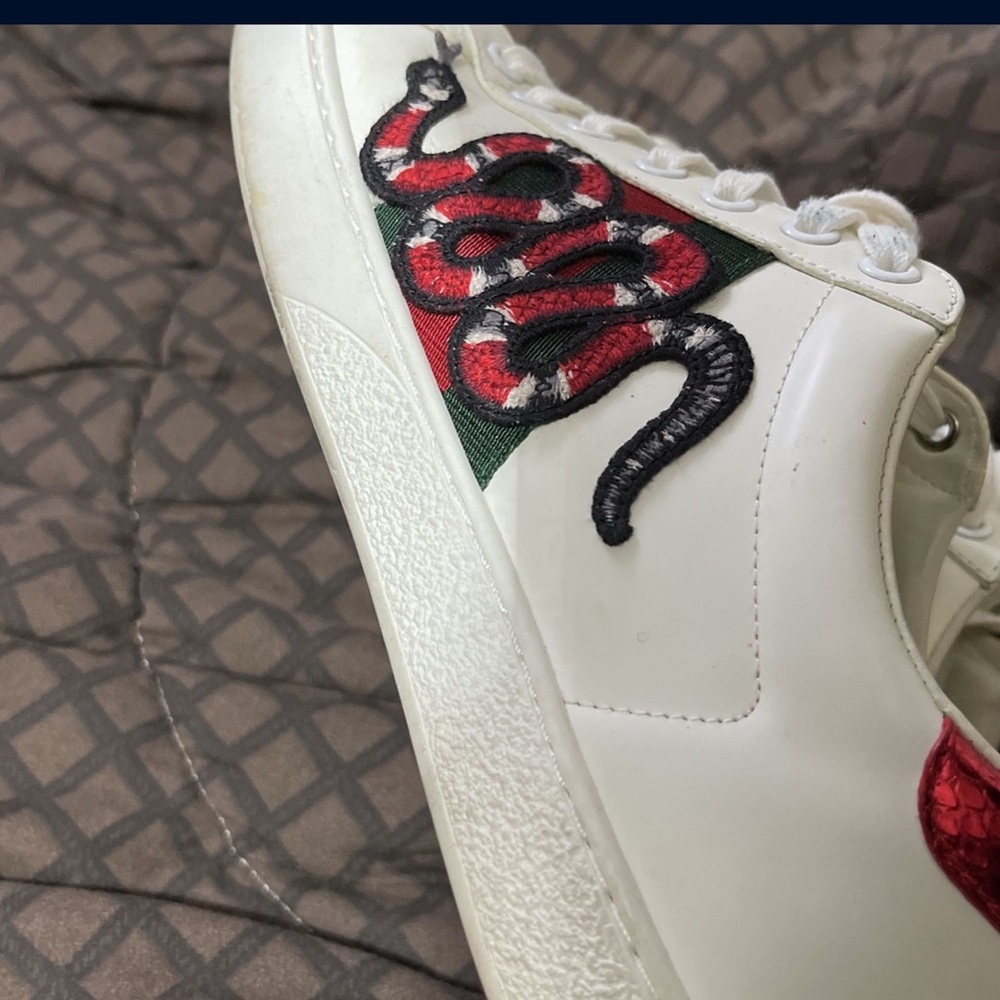 Gucci Men's Ace embroidered "snake" | white |sneaker size 9 - Picture 8 of 12
